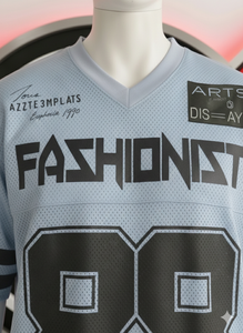 Maillot de football américain personnalisé 100 % polyester respirant en maille, style streetwear pour homme, coupe oversize, haut de sport tendance, col en V - Product Image 5