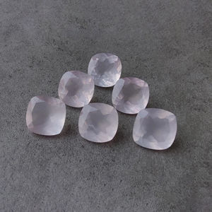 Cuarzo Rosa Facetado, Corte Cuadrado, Corte Cojín, Calibrado, Gema Rosa Suelta - Product Image 1