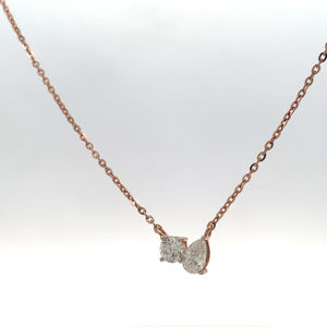 Collar Minimalista con Colgante de Diamante Real en Oro Rosa de 8K - Diamante Natural Certificado por IGI - Product Image 5