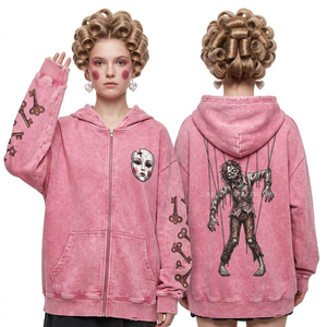 Sweat à capuche personnalisé en molleton pour femme, motif crâne galaxie en terre cuite, rouge rouille, coupe oversize, avec imprimé lune et univers - Product Image 3