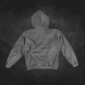 Nuevo Diseño, Sudadera con Capucha de 500 g/m², Estilo Urbano, Felpa Francesa, Efecto Desgastado por el Sol, 100% Algodón, Bordado, Cierre de Cremallera, Corte Recortado - Product Image 3