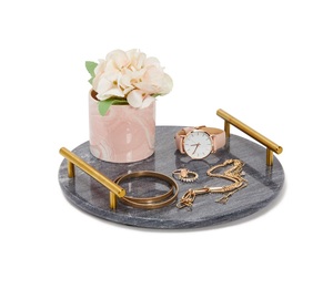 <b>High</b>-End Quality Marble Serving Tray <b>Table</b> Decorate Home And <b>Kitchen</b> <b>Table</b> Top Dinner Ware Storage Tray At Affordable Cost - Product Image 1