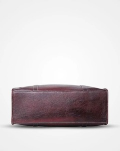 Burgundy Genuine Leather Eco-Friendly Lightweight Water Resistant Luxury Weekender Duffle <b>Bag</b> Polyester Lining for Men - Product Image 5
