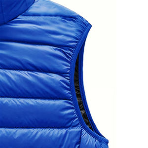 Gilet matelassé respirant en duvet pour homme, chaud pour l'hiver, doublé polaire, col montant, fermeture éclair intégrale, sans manches, pliable - Product Image 4