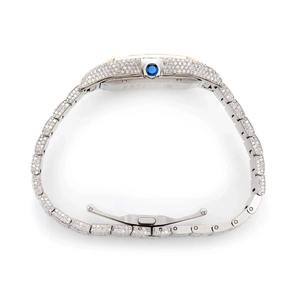 นาฬิกาแฟชั่นฮิปฮอปสุดหรู ประดับเพชรโมอิสซาไนต์ กระจกควอตซ์ทรงเหลี่ยม ตัวเรือนสแตนเลสขายส่ง - Product Image 4