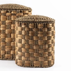 Panier ovale en jonc de mer et jacinthe d'eau, fait main, pour rangement, vente en gros, écologique, fabriqué au Vietnam - Product Image 5