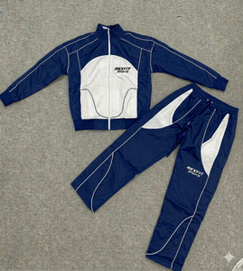 Rexfit Sports 2026 Trending Product Side Stripe Custom Reflective TracksuitYellow and <b>White</b> Nylon <b>Tracksuit</b> Double Zip <b>Tracksuit</b> - Product Image 2