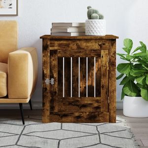 Mobilier pour animaux de compagnie en bois d'ingénierie : Collection de meubles et niches pour chiens en chêne fumé et acier - Product Image 3