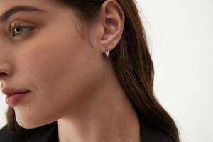 Pendientes de Oro Sólido de 14K con Diamante Cultivado en Laboratorio, Corte Marquesa, Certificado IGI, Joyería Minimalista de Lujo para Mujer, Ideales para Fiestas - Product Image 6