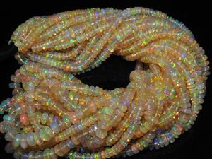 Opal etíope Multi Flashy Fire Smooth Roundel Bead 16 pulgadas Strand 4-5MM Piedra suelta hecha a mano para la fabricación de joyas Piedra natural - Product Image 6
