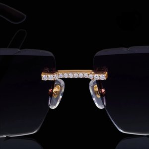 Lunettes de soleil élégantes sans monture, carrées, légères, avec branches en bois, unisexes, pour fêtes, loisirs et activités de plein air - Product Image 2