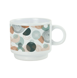 Tasses à café en céramique 10 oz Finition brillante Couleur blanche Design classique - Product Image 4