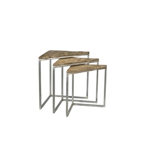 Modern Coffee Metal <b>Nesting</b> <b>Tables</b> With <b>Marble</b> Top Elegant Stackable Design For Living Room Furniture Decoration Use - Product Image 4