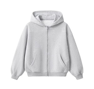 Wholesale Unisex fleece zip hoodie 100% cotton heavyweight hoodie Eco-friendly men's sweatshirt Contrast stitched hoodies - Product Image 1