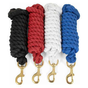 Corde de trelage torsadée en nylon massif pour chevaux, 3 mètres de long, robuste, noire, avec mousqueton en laiton résistant à la rouille, légère - Product Image 6