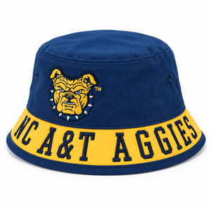 Sombrero de Pescador Personalizado al por Mayor, Bordado con el Logotipo de NC A&T Aggies Bulldog, de Dos Tonos, para Universidad o Colegio, Marca Privada - Product Image 1