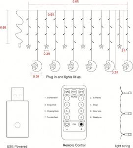 Christmas Waterproof LED <b>Curtain</b> with Copper String <b>Lights</b> for Home Decoration-20m Length - Product Image 3