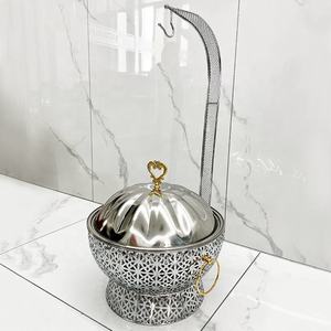 ถาดอุ่นอาหารบุฟเฟ่ต์พรีเมียมสีเงินทอง ถาดสแตนเลสสำหรับโรงแรม ร้านอาหาร งานแต่งงาน งานเลี้ยงฉลอง - Product Image 1