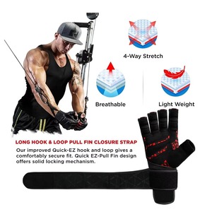 Gants de musculation professionnels pour la musculation, le fitness, la musculation en salle de sport et l'entraînement, avec support de poignet. - Product Image 6