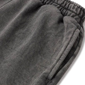 Pantalon de survêtement oversize pour homme, collection Hiver 2025, design personnalisé, gris foncé, délavé à l'acide, double taille, coupe évasée - Product Image 6