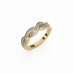 แหวนเพชรเพาะเลี้ยง Twirl Lab Grown Diamond ตัวเรือนทองคำขาว 18K 31 เม็ด แหวนหมั้นหรูหราสำหรับผู้หญิง รับรองโดย IGI ขายส่งจากอินเดีย - Product Image 5