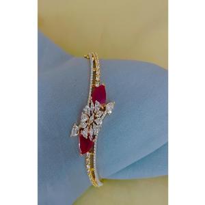 Classy Premium Quality Gold Plated Golden Finish Bracelet for Women Girls AD Stones Zircon Royal <b>Charm</b> Bracelet For Women - Product Image 1