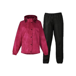 Women's Waterproof Rain Suit Set Full Sleeve Pink <b>Jacket</b> Black Pants All Seasons Outdoor Wear Premium quality - Product Image 1