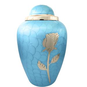 โกศสีขาวสไตล์อเมริกันคุณภาพสูง พรีเมียม สลักลายด้วยมือ สำหรับใส่เถ้ากระดูกผู้ใหญ่ ความจุ 200 คิวบิกอินช์ โครงสร้างเคลือบนิกเกิล - Product Image 1