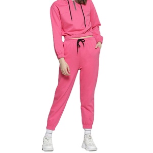 2026 ensemble de pantalons de survêtement et de sweat à capuche à motif solide personnalisé pour les femmes ODM Supply deux pièces Jogging Suit avec logo avant - Product Image 1