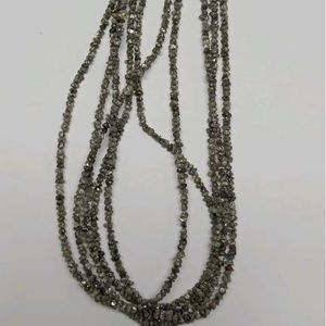 Perles de diamant brut couleur argent naturel, non taillées, taille 3mm à 4mm, pépites de cristal brutes, pierres précieuses en vrac pour la fabrication de bijoux - Product Image 1