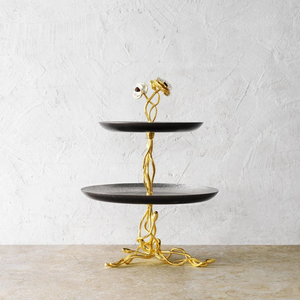 Ornate handmade metal <b>cake</b> <b>stand</b> with floral design for elegant event dessert displays and formal parties - Product Image 5