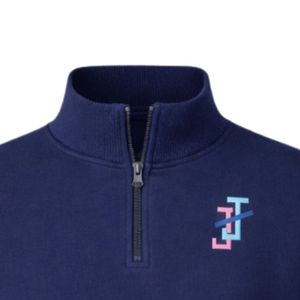 เสื้อพูลโอเวอร์คอซิปสีน้ำเงินกรมท่า แขนยาว ผ้าคอตตอนผสมเนื้อนุ่ม สไตล์ลำลอง แฟชั่นใส่ได้ทุกวัน เสื้อผ้าสไตล์ลำลอง - Product Image 2
