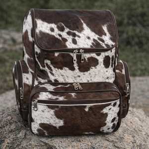 Fashion Leather Hair On Backpack Cowhide Travel Laptop Rucksack Vintage School Bag Handmade Design LHBP-0038 - Product Image 1