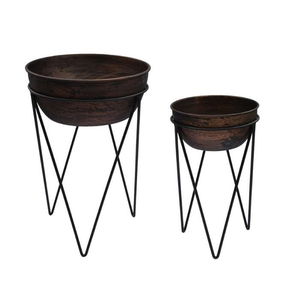 Macetas Metálicas de Nuevo Diseño con Soporte Metálico para Decoración del Hogar y Jardín, Maceta Metálica con Soporte para Interiores y Exteriores - Product Image 6