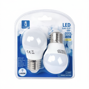 Lampadina a LED G45 E27 6W 6400K Bianco Freddo 500Lm Confezione da 2 Pezzi - Product Image 2