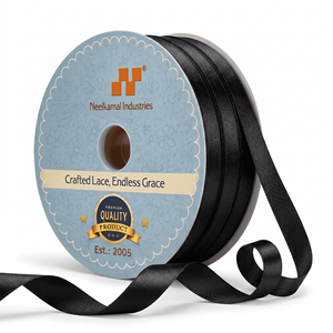 Supplier 6mm Black Double Face Satin Ribbon Roll for Premium Packaging Bookmarks Hair Bows <b>Sewing</b> Event Decor DIY Crafts Use <b>Box</b> - Product Image 3