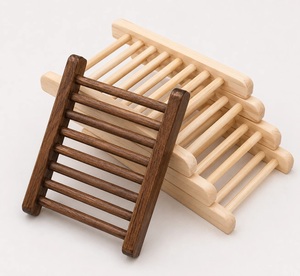 Wooden <b>Soap</b> Holder <b>Bamboo</b> <b>Soap</b> <b>Dish</b> Drainage <b>Soap</b> Tray Bathroom Bathtub Shampoo Accessory - Product Image 1