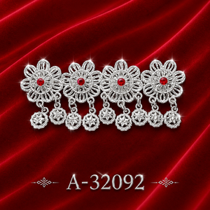 Broche plateado con forma de flor para mujer, joyería de aleación A-32088 - Product Image 4