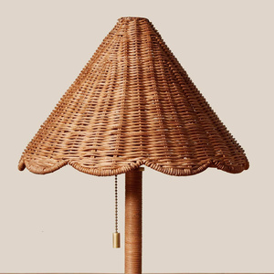 Abat-jour en rotin contemporain, luminaire décoratif élégant pour salon et chambre à coucher - Product Image 3