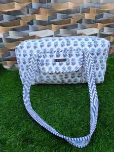 Sac de voyage matelassé en coton à imprimé floral, écologique, de luxe, pour le sport et les week-ends, léger et grande capacité - Product Image 3
