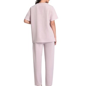 Ensemble de Blouse et Pantalon Médical Femme Personnalisé de Haute Qualité, Col en V, Manches Courtes, Tissu Respirant en Coton et Polyester - Product Image 2
