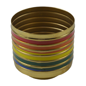 Vase à fleurs en laiton et métal arc-en-ciel, décorations LGBTQ pour la maison, décoration de table, vase de sol en fer multicolore pour le salon - Product Image 2