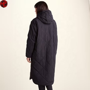 Abrigo acolchado de plumón para mujer, chaqueta larga de invierno con capucha y cremallera, ropa exterior cálida y holgada, abrigo informal de viaje, chaqueta larga tipo puffer. - Product Image 6