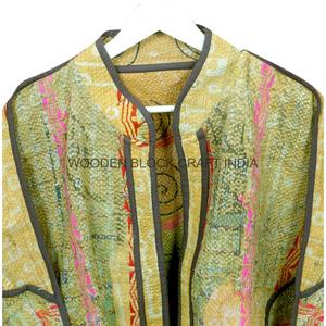 Veste Kantha vintage en coton fait main style bohème, matelassée, taille unique, respirante, pour l'hiver, vente en gros - Product Image 6