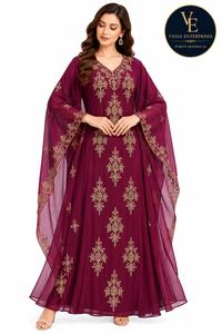 Abaya Kaftan Papillon Couleur Unie avec Fermeture Éclair Frontale, Vêtement Islamique Modeste pour l'Aïd, le Ramadan, Dubaï, la Turquie, Grandes Tailles pour Femmes Adultes, Infroissable - Product Image 1