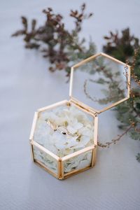 Customized <b>Hexagon</b> Glass Ring <b>Box</b> with Metal Frame, Decorative Storage Organizer Jewelry <b>Box</b> For Wedding <b>Gift</b> & Home use - Product Image 5