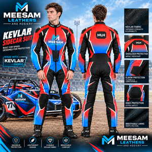 Traje de Carreras de Velocidad para Hombre, Negro y Naranja, de Cuero y Kevlar, Protección Completa para Motociclismo - Product Image 3