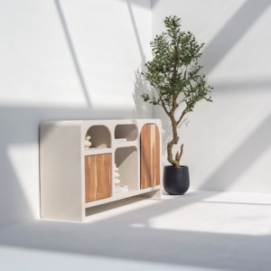 Aparador de Madera Crema Arqueado Vandana Pebble Grand para Interiores y Exteriores Modernos y Elegantes - Product Image 4