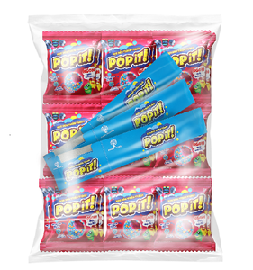 Bonbons gélifiés fruités marron croustillants de haute qualité du fabricant, en forme de cube Popit, confiserie en poudre de lait, 25g - Product Image 6