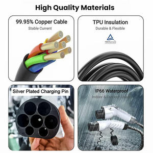 Cable de Extensión para Carga de Vehículos Eléctricos Tipo 2 a Tipo 2 IEC62196, Cable de Carga de 32A y 10m, Estándar Europeo, Portátil - Product Image 4